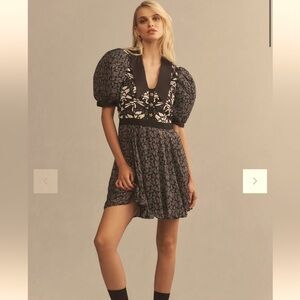 Anthropologie Black & White Embroidered Dress - Size 14 - NWT